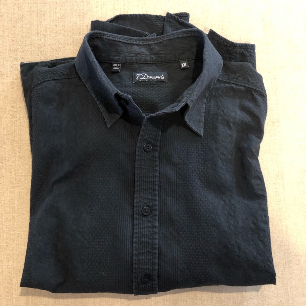 5 FOR $25 ⭐️ Men’s 7 Diamonds Black Western Shirt